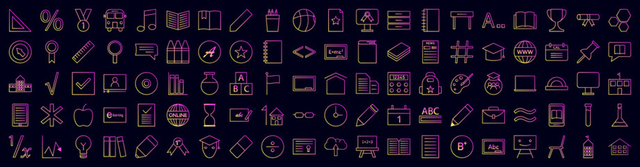 Poster - Education nolan icons collection vector illustration design