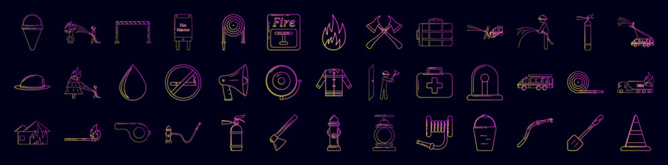 Poster - Fireman nolan icons collection vector illustration design