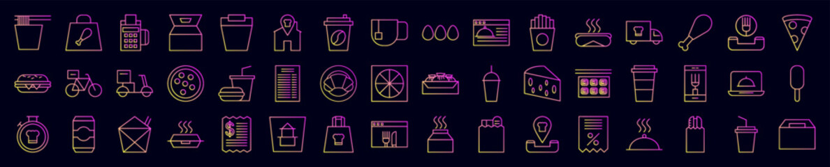 Poster - Food and drink nolan icons collection vector illustration design