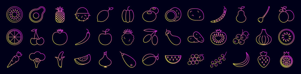 Poster - Fruit web nolan icons collection vector illustration design