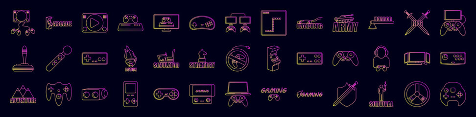 Poster - Gaming nolan icons collection vector illustration design