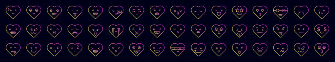 Poster - Heart emotions nolan icons collection vector illustration design