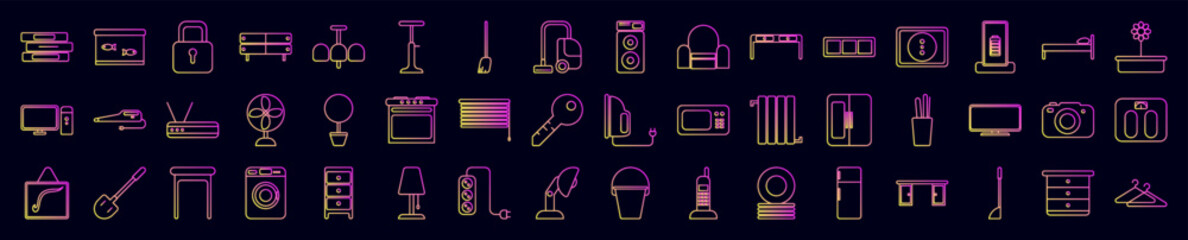 Aufkleber - Home things web nolan icons collection vector illustration design