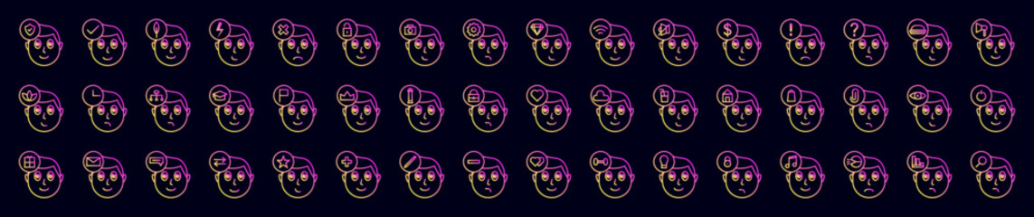 Poster - Human mind nolan icons collection vector illustration design