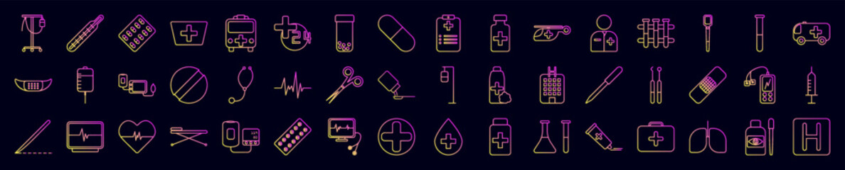 Poster - hospital web nolan icons collection vector illustration design