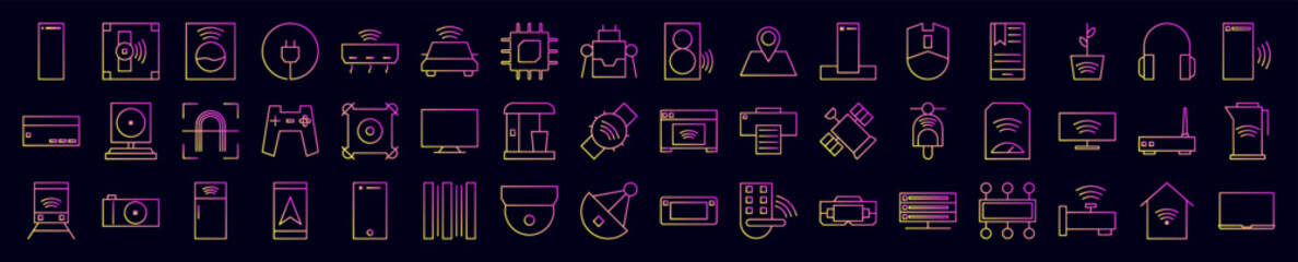 Aufkleber - Internet things nolan icons collection vector illustration design