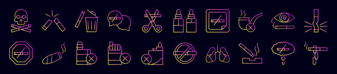 Poster - Quit smoking nolan icons collection vector illustration design