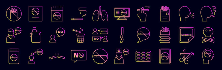 Poster - Quit smoking nolan icons collection vector illustration design