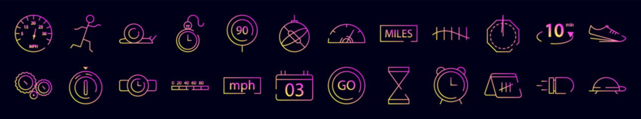 Poster - Speedometer nolan icons collection vector illustration design