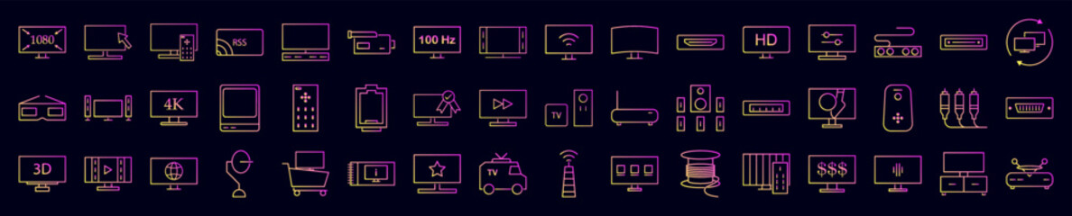 Poster - Television nolan icons collection vector illustration design