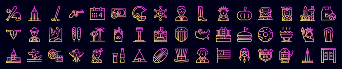 Poster - United states nolan icons collection vector illustration design
