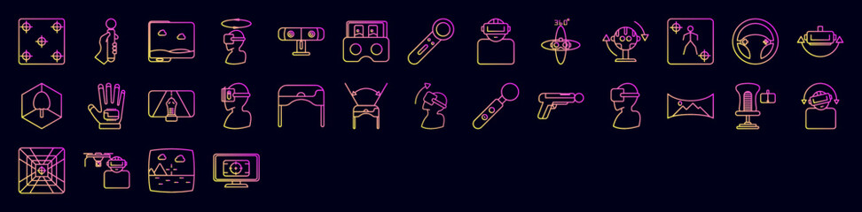 Poster - Virtual reality nolan icons collection vector illustration design