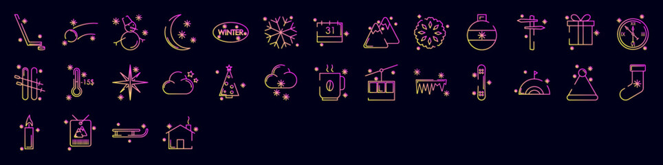 Poster - Winter nolan icons collection vector illustration design