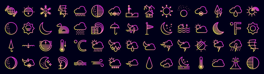 Poster - Weather nolan icons collection vector illustration design