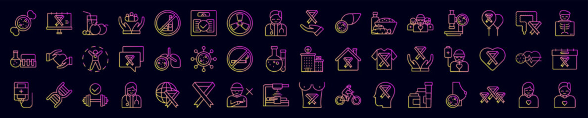 Poster - World cancer nolan icons collection vector illustration design