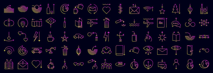 Poster - Arrows and objects nolan icons collection vector illustration design