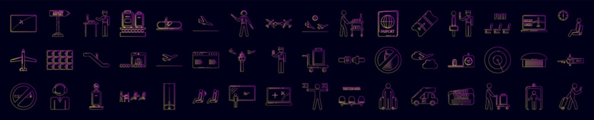 Poster - Airport nolan icons collection vector illustration design