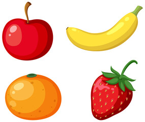 Wall Mural - Group of fruits isolated