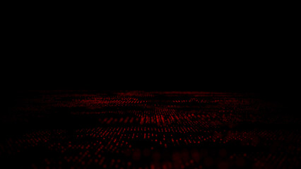 Poster - Wave of dots and weave lines. Abstract background. Network connection structure.