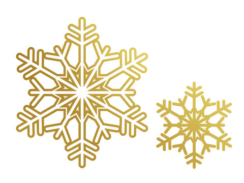 Wall Mural -  - Gold snowflake element, falling snow, winter theme design, christmas, holiday, isolated, contrast icon, luxury particle, icon, cold pattern, xmas idea