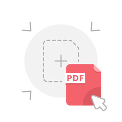 Poster - drag and drop, add file with pdf format extension concept illustration flat design vector eps10. modern graphic element for landing page, empty state ui, infographic, icon
