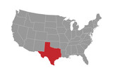 Fototapeta Nowy Jork - Texas state map. Vector illustration.