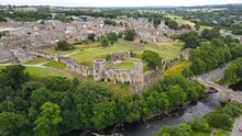 Barnard Castle  Market Town In Teesdale, County Durham,UK Drone View