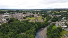Barnard Castle  Market Town In Teesdale, County Durham,UK Drone View