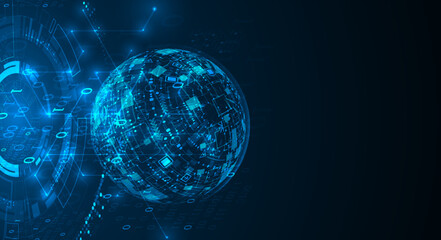 Sphere theme vector illustration. Digital technology isometric background.
