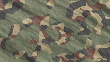 Wall Mural - Green Army Camouflage Background. Military Camo Clothing Texture. Seamless Combat Uniform.