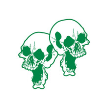 Vector Illustration Of Two Green Skulls