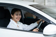 © littlestocker - Happy asian woman driving the car