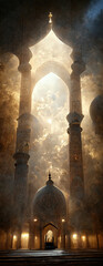 Canvas Print - Beautiful Mosque with Beautiful Scenery