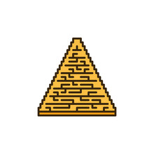 Old Yellow Egypt Pyramid Vector Concept Colored Icon