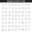 © 4zevar - Insurance outline icon set, vector illustration. Health safety