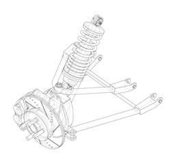 Aufkleber - Car suspension with shock absorber