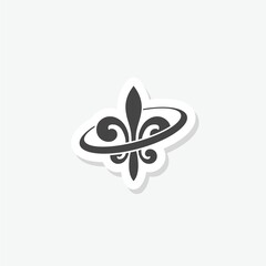 Sticker - Fleur de lys or lily flower logo sticker