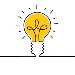 Wall Mural - idea concept with light bulb