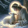 angel holding lamb