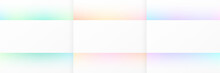 Set Of Blue, Pink-purple And Green Frames On White Background. Abstract Colorful Gradient Scene Backdrop. Collection Of Glowing Neon Color On Background With Copy Space. Top View Design. Vector EPS10