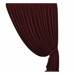 curtain isolated on white background, interior furniture, 3D illustration, cg render