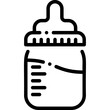 Baby Bottle Of Milk Kid Child Children Smiley Emoticon Face Line icon