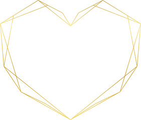 Wall Mural - Gold Heart Geometric Frame 