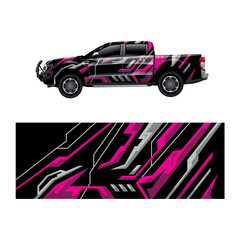 Canvas Print - Car decal wrap design vector