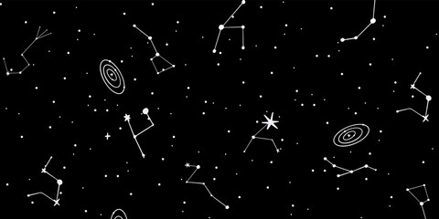 Poster - Abstract twinkling star constellations for space background
