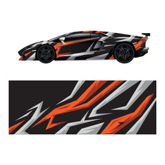 Wall Mural - Car decal wrap design vector