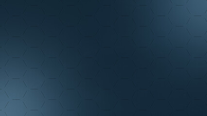 Poster - Dark blue striped hexagon or honeycomb pattern with light effect and metallic texture. Abstract and modern background in 4k resolution. Copy space.