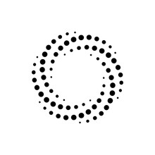 Dotted Vortex Spiral Logo Abstract Circle Shape - Spiral Motion Twirl Twist Curve Rotation Spin Whirlpool Radial Warp Geometric Shape For Businesses - Spinning Circle
