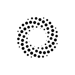 dotted vortex spiral logo abstract circle shape - spiral motion twirl twist curve rotation spin whir