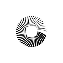 Vortex Spiral logo abstract circle shape - spiral motion twirl twist curve rotation spin whirlpool radial warp geometric shape for businesses - spinning circle